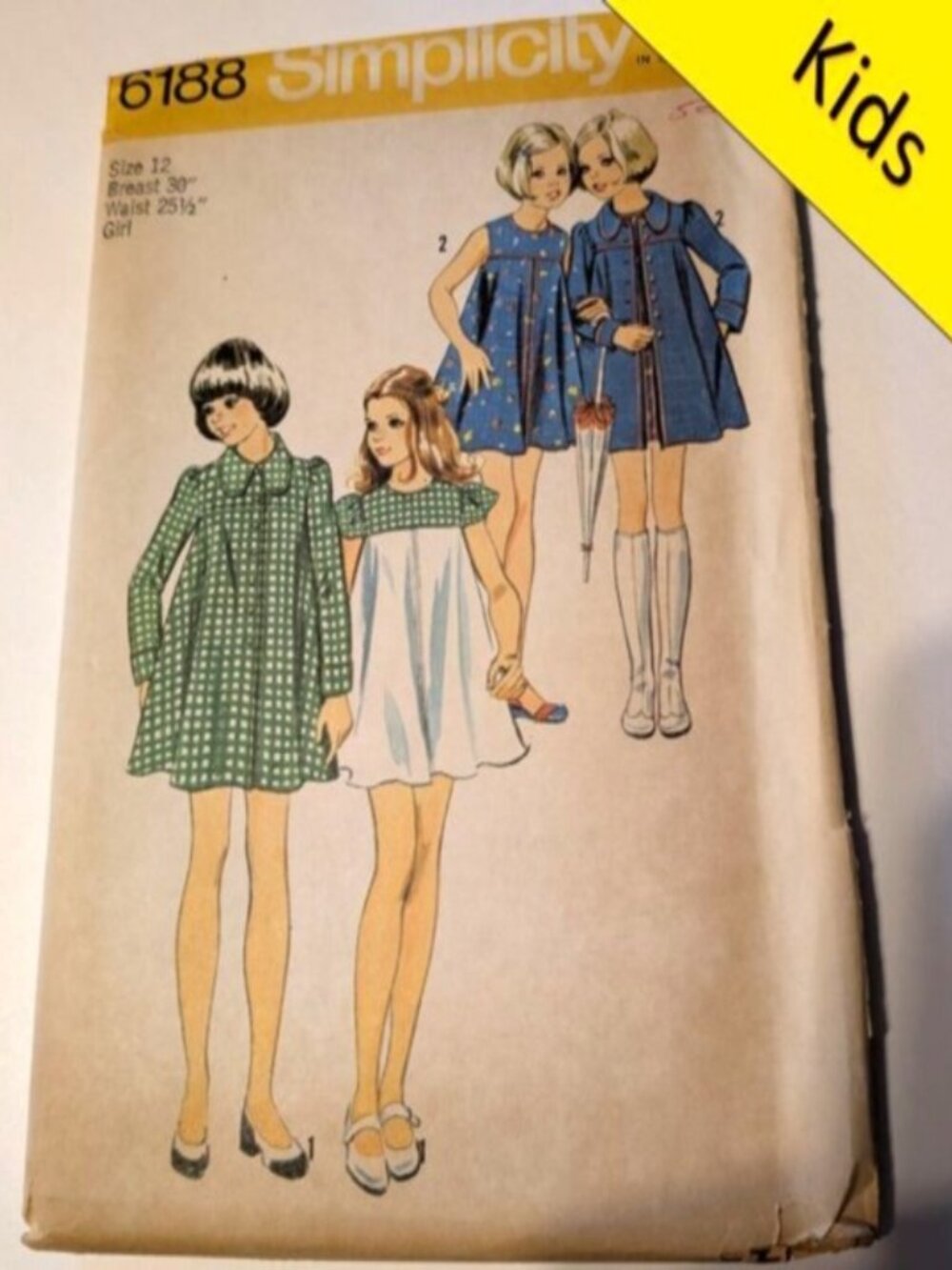 simplicity 6188 sewing pattern girls tent dress, coat